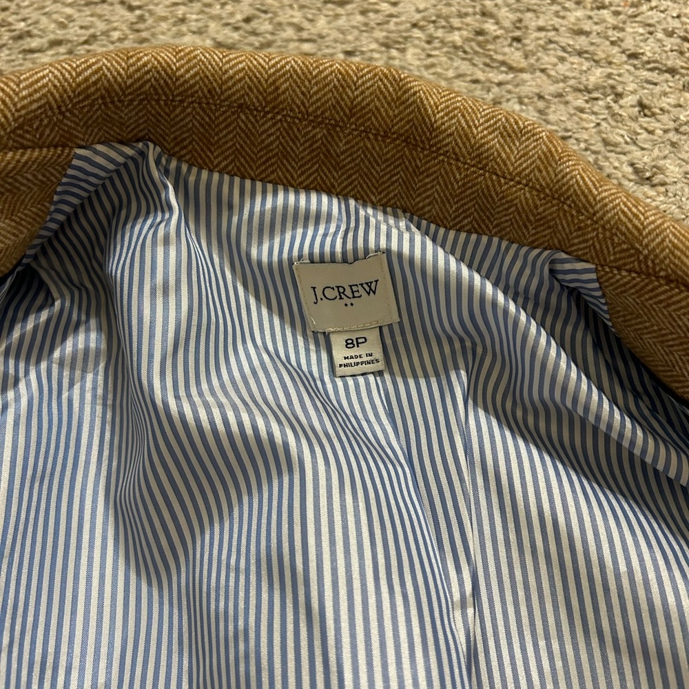 J.Crew Women’s 8P Herringbone Wool Blend Holland Blazer Office Career Academia - Picture 11 of 11